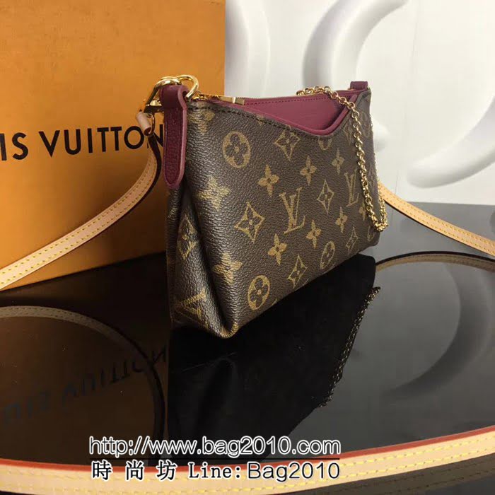 路易威登LV頂級原單 M41638紫紅 PALLAS CLUTH 多功能包袋 YDH1514
